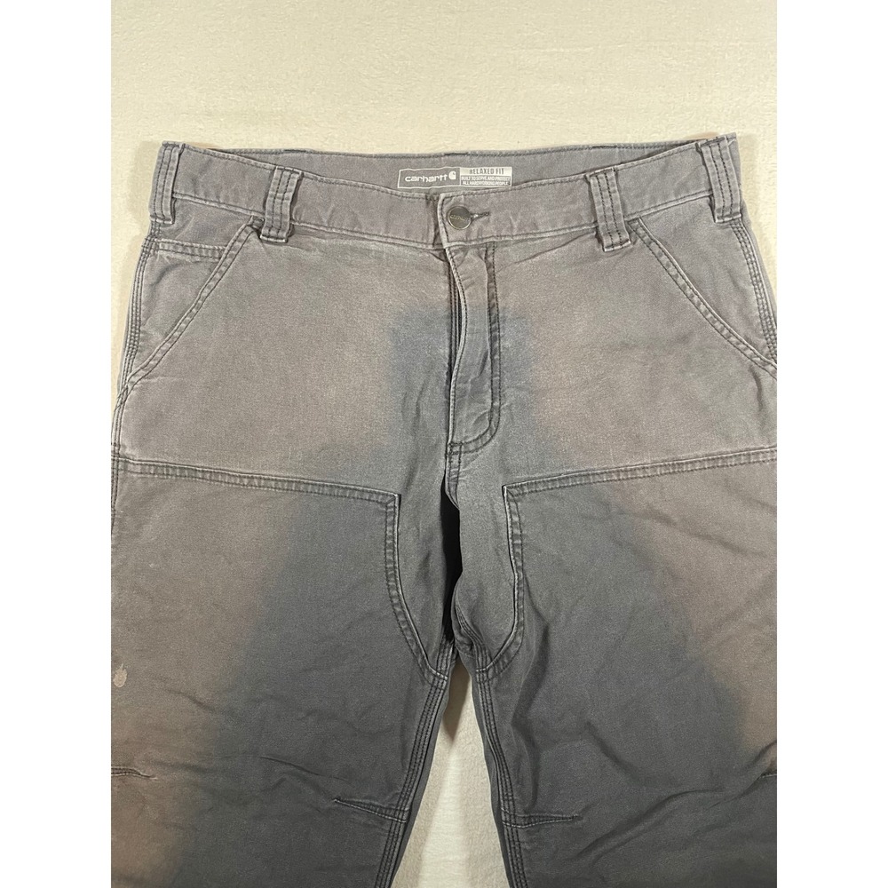 Carhartt Rugged Flex Relaxed Fit Canvas Double Front Utility Work Pants 34x32 - Picture 7 of 15